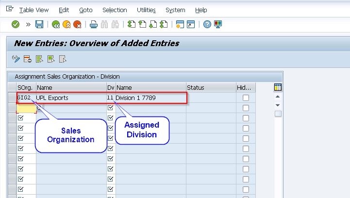 Enter Division Details