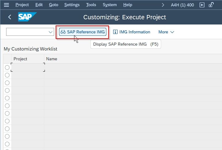 SAP Reference IMG