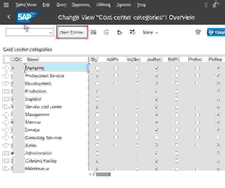How to define cost center categories 