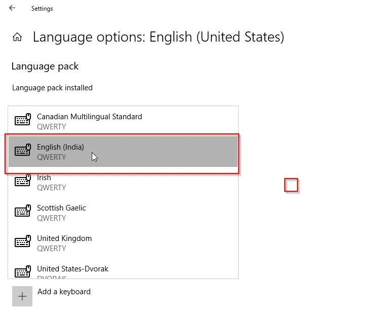 Change your keyboard layout to English India