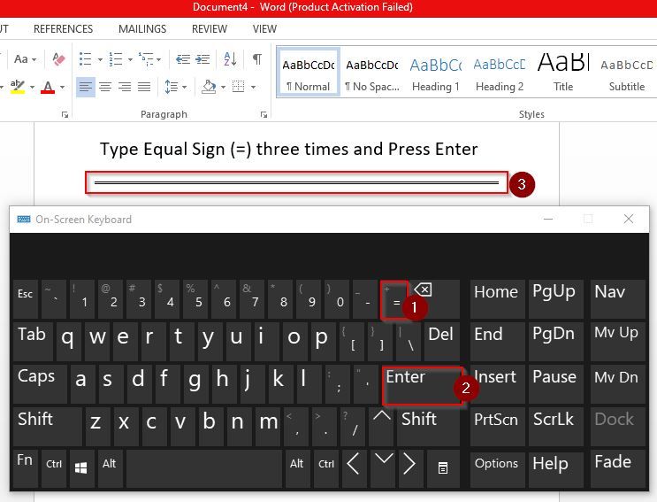 Create Lines in Word Using Keyboard