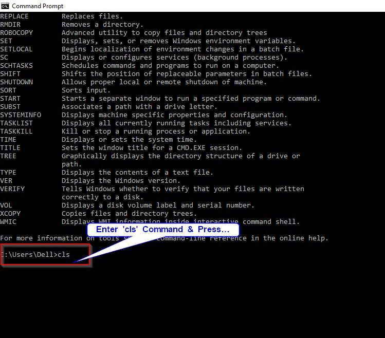 How to Clear Command Prompt Screen Windows?