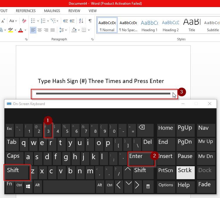 Create Lines in Word Using Keyboard