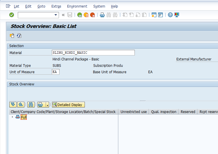 SAP Tcode MMBE to Display Stock Overview