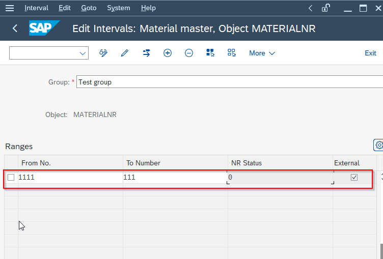 Number ranges for each material type in SAP