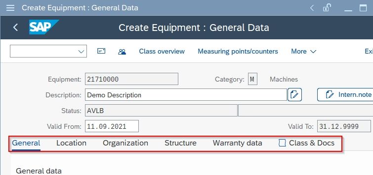 equipment details