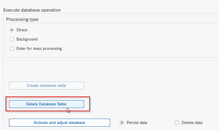 Delete Database Table