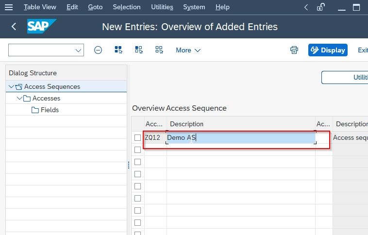 Access Sequence description