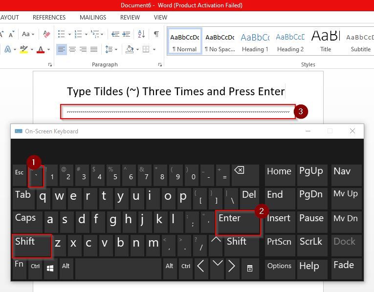 Create Lines in Word Using Keyboard