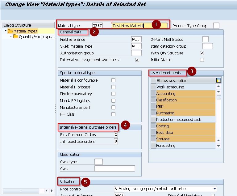 Add material details