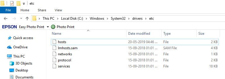 hosts file entry added with w10privacy