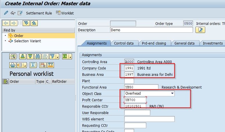 Internal Order in SAP CO