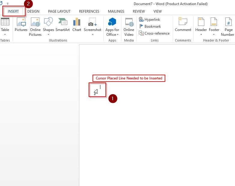 draw a line in ms word