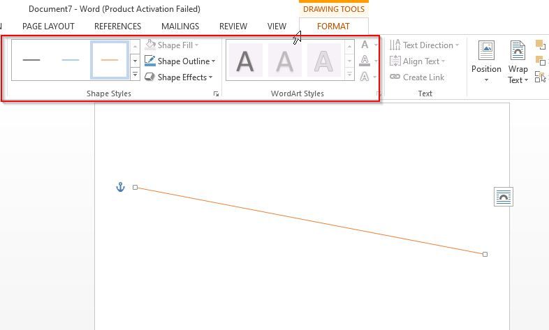 draw a line in ms word