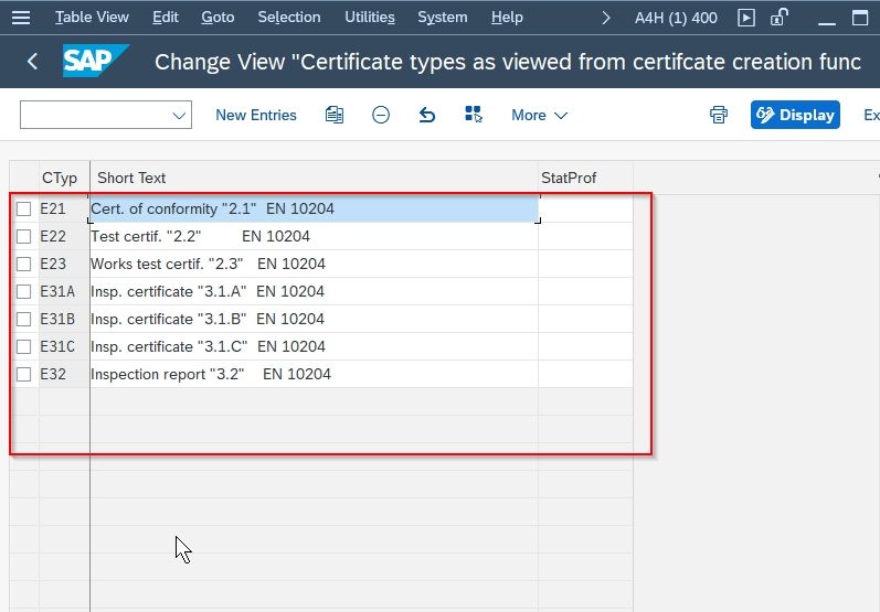 Previous Certificate Types