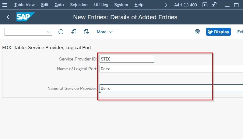 ports defined in sap