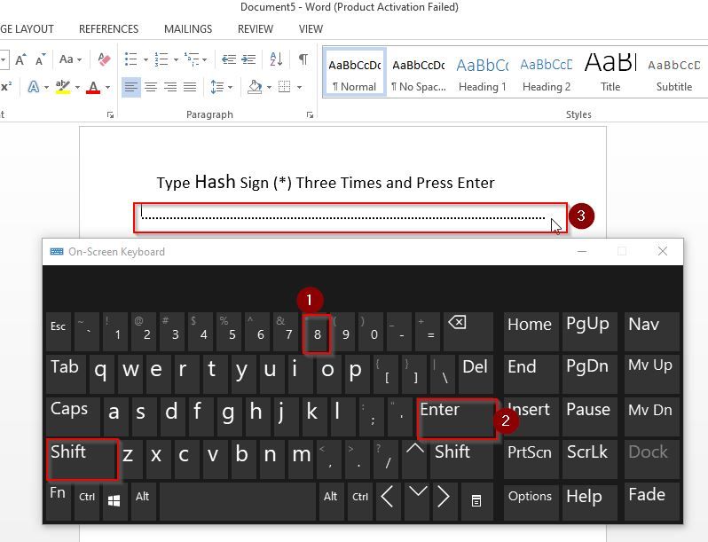 Create Lines in Word Using Keyboard