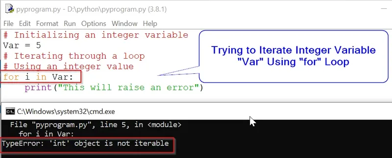 TypeError: 'int' object is not iterable