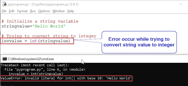 Valueerror: Invalid literal for int() with base 10