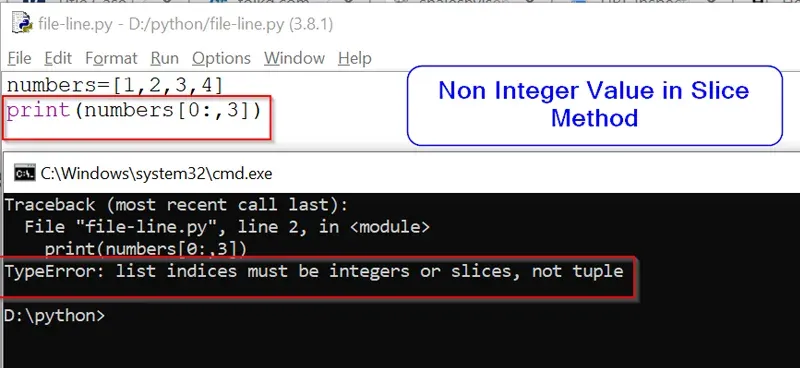 TypeError list indices must be integers or slices, not tuple