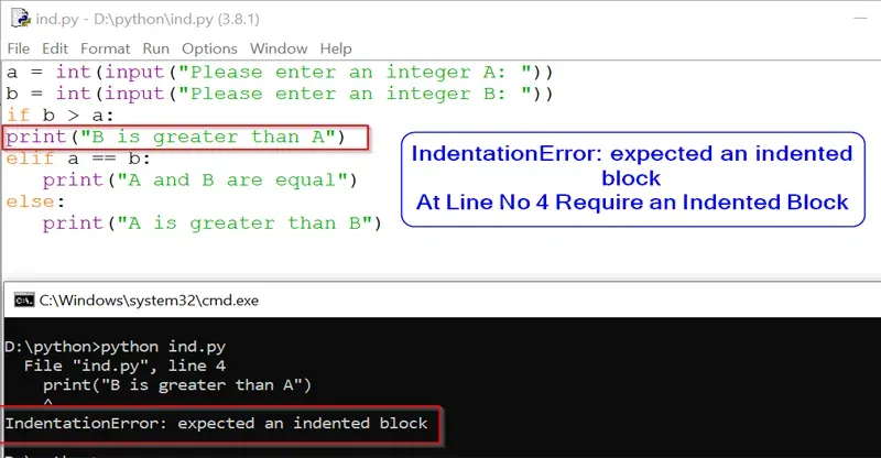 IndentationError: expected an indented block