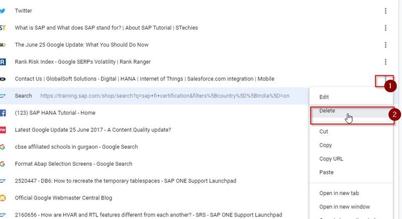 Deleting Bookmark in Chrome