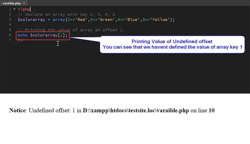 Notice: Undefined offset error in PHP