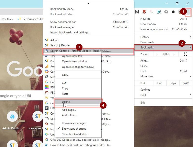Deleting Bookmark in Chrome