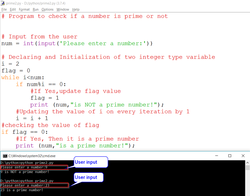 Python Prime Number Using While Loop