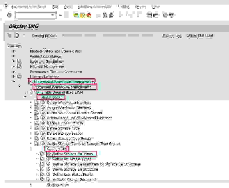 Define Storage Bin Types in SAP