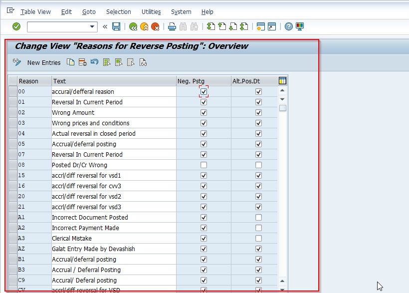 Reversal Posting