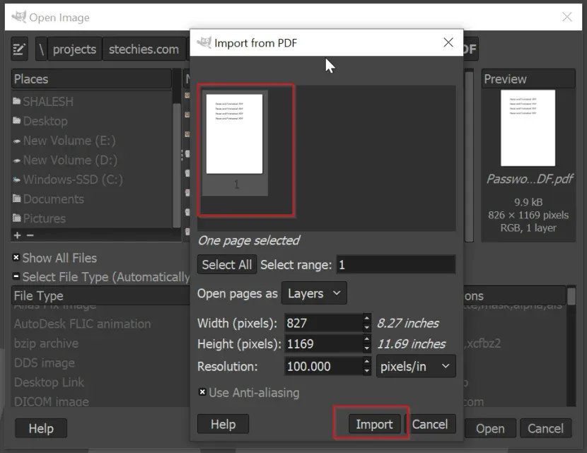 Import Print Lock File in GIMPS