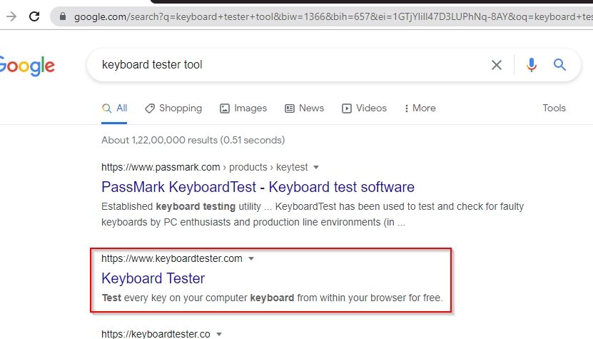 Keyboard tester