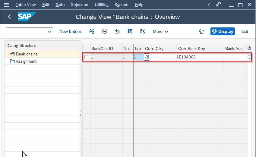 Previously Created Bank Chains