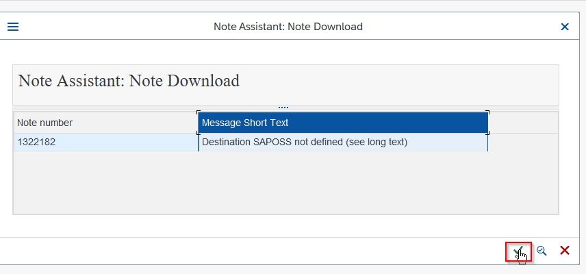 SAP Note Downloaded