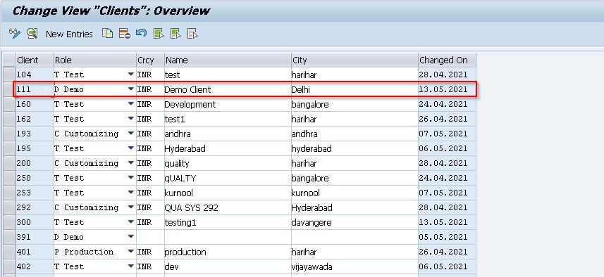 New SAP client created