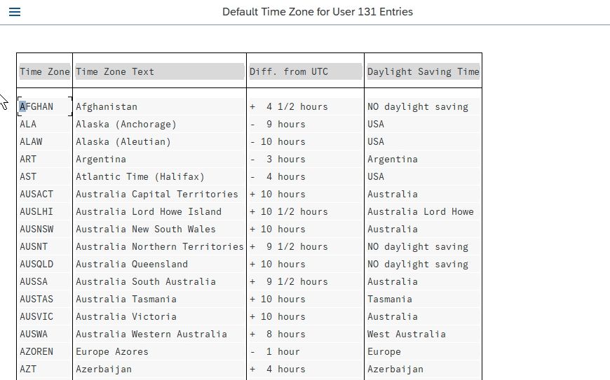 how-to-change-timezone-in-sap