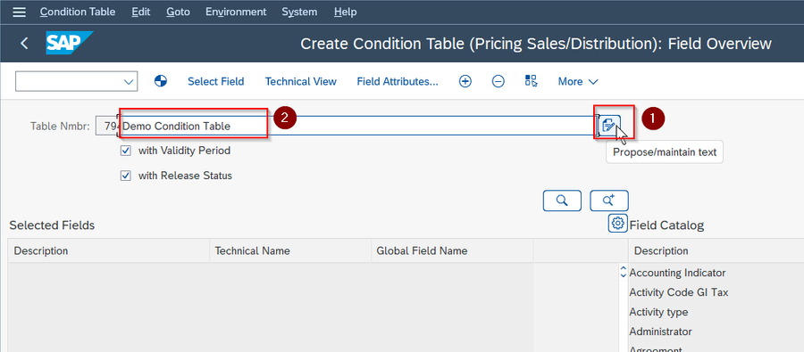 Table description