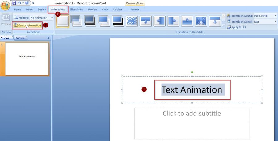 what is custom animation in presentation