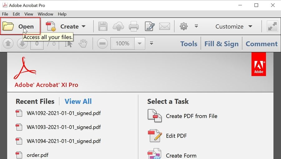 Open File in Adobe Acrobat