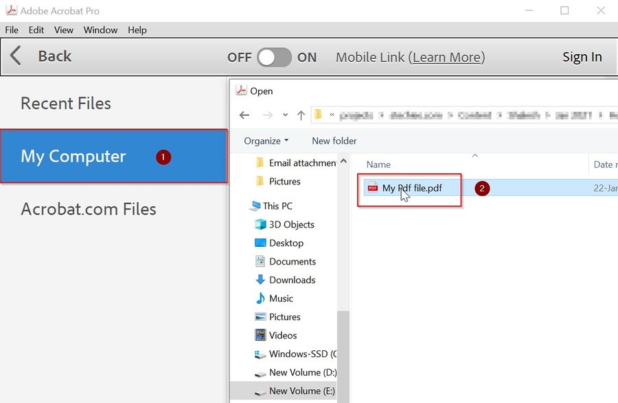 Open file to edit in Acrobat