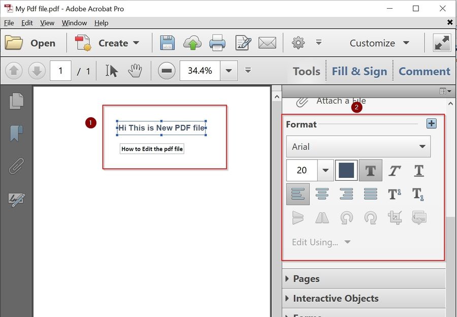 Edit Text and Image in Acrobat