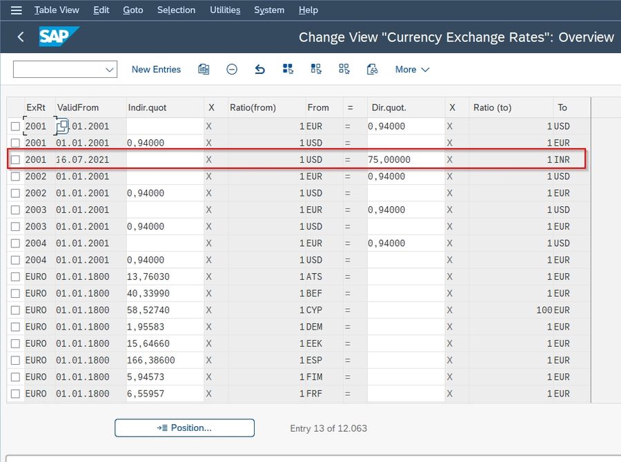 New Exchange Rate