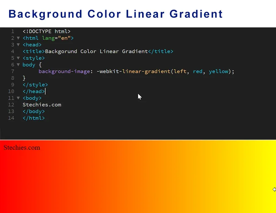 Background color linear gradient
