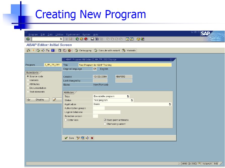Programming in ABAP