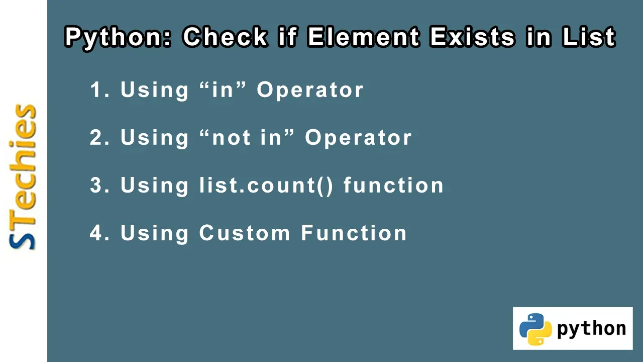 Python: Check If Element Exists In List