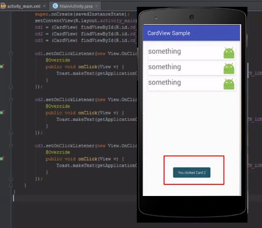 CardView Example in Android Studio